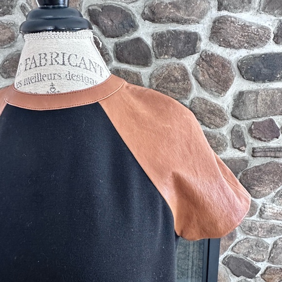 Ralph Lauren Black Label Silk Dress w/ Lambskin Sleeves - Size Large - Picture 3 of 7